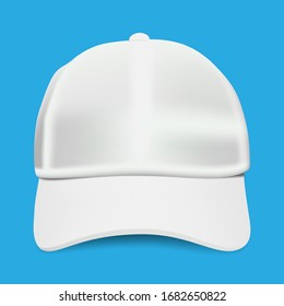 White snap back mock up, blank hat template, isolated on white background 3d rendering