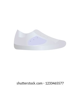 White sneackers isolated. Clothes vector design