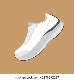 White sneaker isolated on background illustration vector.