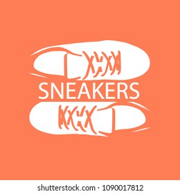 White sneakers. Logo
