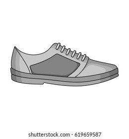 white sneakers unisex lace up. Shoes for sports and daily life.Different shoes single icon in monochrome style vector symbol stock illustration.