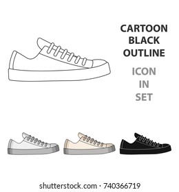 white sneakers unisex lace up. Shoes for sports and daily life.Different shoes single icon in cartoon style vector symbol stock illustration.