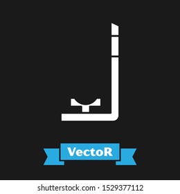 White Snorkel icon isolated on black background. Diving underwater equipment.  Vector Illustration