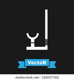 White Snorkel icon isolated on black background. Diving underwater equipment.  Vector Illustration