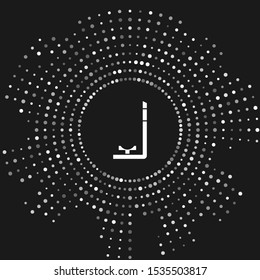 White Snorkel icon isolated on grey background. Diving underwater equipment. Abstract circle random dots. Vector Illustration