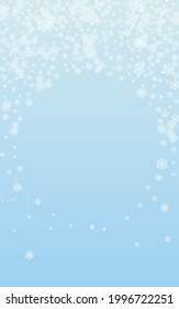 White Snow Background Vector Blue. Snowflake Particles Pattern. Grey Confetti Ice Card. Frosty Flake Texture.