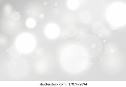 Fondo blanco de la nieve. Papel tapiz gris claro y suave. Borrador del fondo abstracto. Brillante efecto de luz bokeh. Ilustración vectorial.