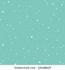 White snow falling on blue background vintage seamless pattern