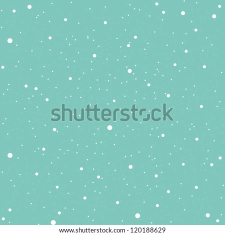 White snow falling on blue background vintage seamless pattern