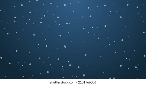 Weißer Schnee fällt auf hellblauem Hintergrund nahtloses Muster. Flacher Schneefall, der die Textur für Grußkarten oder Banner wiederholt. Vektorgrafik