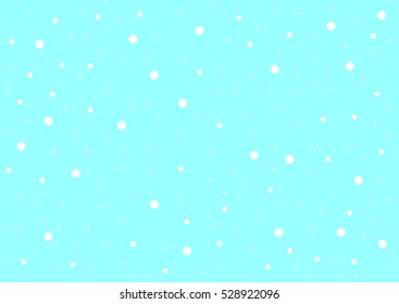 White snow falling, winter seamless pattern, flat design template, size A4 horizontal, vector illustration