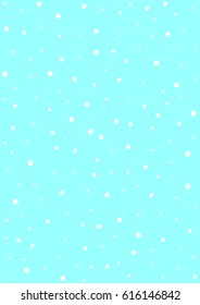 White snow falling, winter seamless pattern, flat design template, size A4, vector illustration
