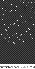 Las ráfagas de nieve blancas caen suavemente contra el fondo transparente creando una escena de invierno pacífica