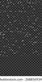 White snow flurries fall softly against the transparent background creating a peaceful winter scene
