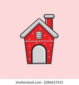 white snow house vector illustration design, special christmas day, for greeting card, sticker, tatoo, wallpaper