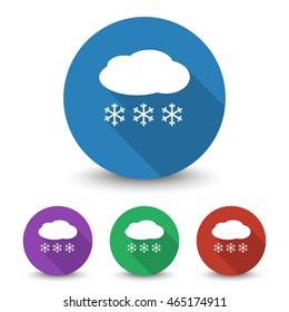 White Snow icon in different colors set