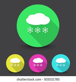 White Snow icon in different colors set