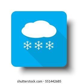 White Snow icon on blue web button