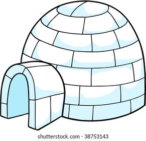  White Snow Igloo Vector Illustration