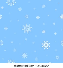 White snow and light blue background pattern for texture on a winter theme