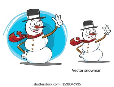 white snow man vector  x mas