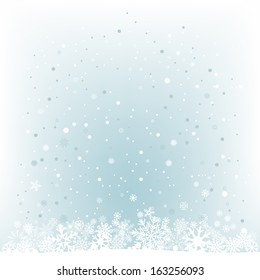 The white snow on the cerulean mesh background, winter theme. No transparent objects