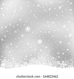 The white snow on the soft light gray mesh background, winter theme. No transparent objects