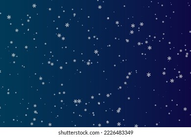 White snow pattern isolated on gradient blue background for printing. Seamless pattern vector. Night Sky with Snowfall. Christmas theme background