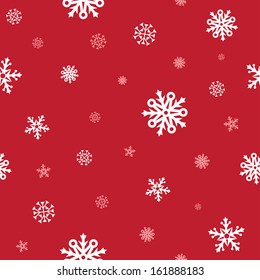 White snow and red background pattern for texture on a winter theme