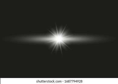 white snow star shining on the night sky