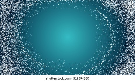 White snow texture on a blue background. circular spiral galaxy of stardust. Vector Design element. illustration,eps 10.