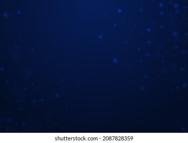White Snow Vector Blue Background. Glow Christmas Snowflake Texture. Winter Snowfall Invitation. Elegant Confetti Wallpaper.