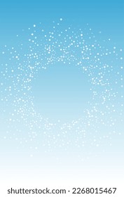 Fondo azul del vector de nieve blanca. Ilustración del Copo de Nieve Sky Gray. Tarjeta navideña de nieve.