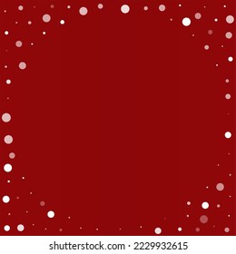 White Snow Vector Burgundy Background. Holiday Silver Snowfall Card. Snowflake Xmas Holiday.