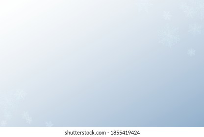 White Snow Vector Grey Background. magic Snowflake Banner. Silver Xmas Transparent. Abstract Snowfall Wallpaper.
