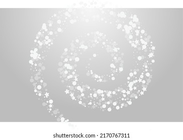 Fondo gris vectorial de nieve blanca. Superponer el fondo de confeti navideño. Papel tapiz de Navidad Flake. Pancarta de copos de nieve deslumbrantes.