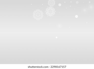 White Snow Vector Grey Background. Sky Snowflake Design. Silver New Holiday. Falling Snowfall Pattern.