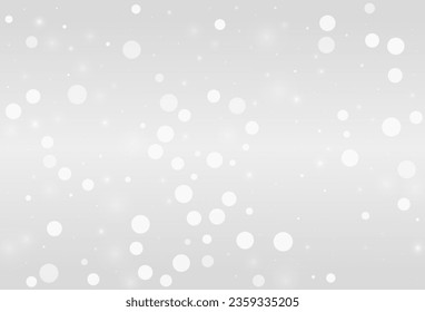 Fondo gris vectorial de nieve blanca. Fondo de la nieve de vacaciones. Patrón de caída de plata. Resumen Papel tapiz de copas de nieve.
