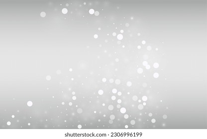 White Snow Vector Silver Background. Holiday Blizzard Pattern. Winter Xmas Texture. Abstract Snowflake Backdrop.
