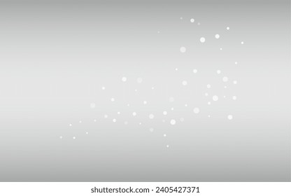 White Snow Vector Silver Background. Falling Snowflake Banner. Gray Sky Holiday. Magic Blizzard Texture.