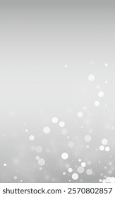 White Snow Vector Silver Background. Xmas Snowflake Wallpaper. Light Magic Card. New Snowfall Design.