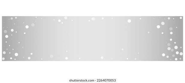 White Snow Vector Silver Panoramic Background. Abstract Blizzard Banner. Light Holiday Transparent. Fantasy Snowflake Design.