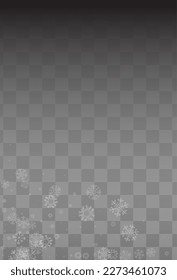 White Snow Vector Transparent Background. Fantasy Snowflake Wallpaper. Silver Abstract Card. Christmas Snowfall Design.