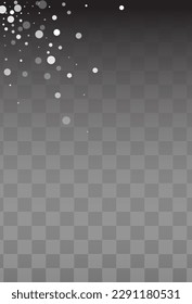 White Snow Vector Transparent Background. Abstract Gray Snowfall Holiday. Snowflake Christmas Design.