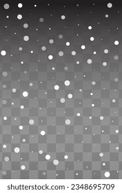 White Snow Vector Transparent Background. New Silver Snowfall Backdrop. Snowflake Abstract Holiday.
