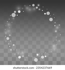 White Snow Vector Transparent Background. Fantasy Snowflake Design. Gray Sky Backdrop. Holiday Snowfall Texture.