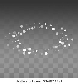 White Snow Vector Transparent Background. New Gray Snowfall Pattern. Snowflake Fantasy Illustration.