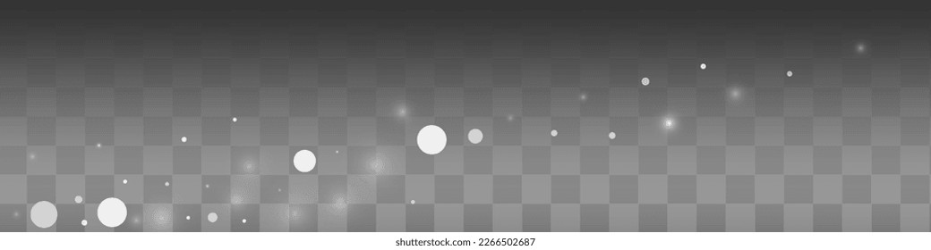 White Snow Vector Transparent Panoramic Background. Abstract Snowfall Holiday. Gray Sky Illustration. magic Snowflake Texture.