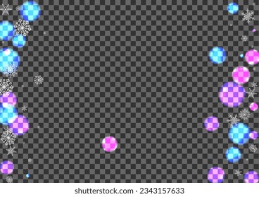 White Snowfall Background Transparent Vector. Blur Image Texture. Silver Shine. Pink Flake Freeze. Season Illustration.