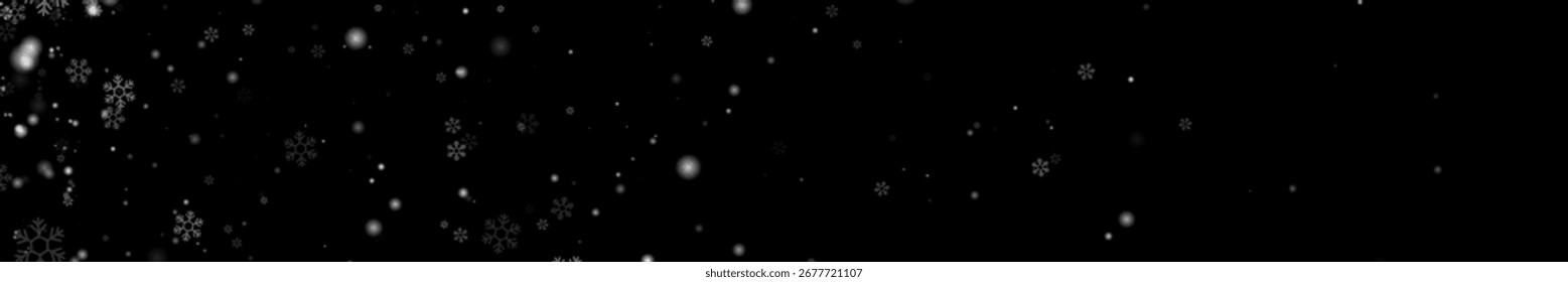 Textura blanca de la nevada aislada en el fondo oscuro, invierno realista overlay PNG. Ilustración vectorial. Navidades Diseño de nieve. Navidades mágicas